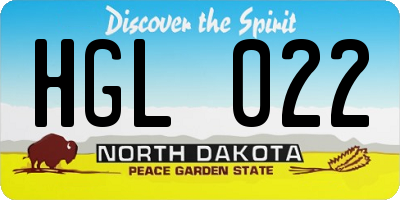ND license plate HGL022