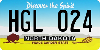 ND license plate HGL024