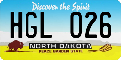 ND license plate HGL026