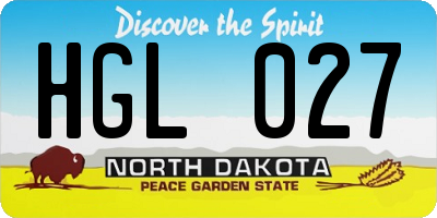 ND license plate HGL027