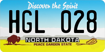 ND license plate HGL028