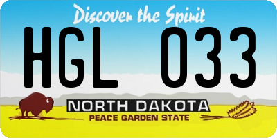 ND license plate HGL033