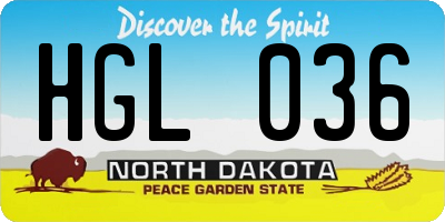 ND license plate HGL036