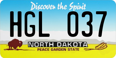 ND license plate HGL037