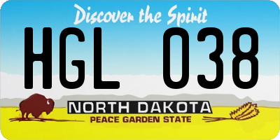 ND license plate HGL038