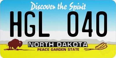 ND license plate HGL040