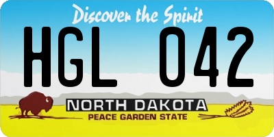 ND license plate HGL042