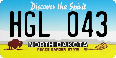 ND license plate HGL043