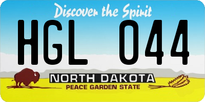 ND license plate HGL044