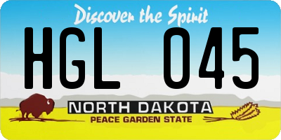 ND license plate HGL045
