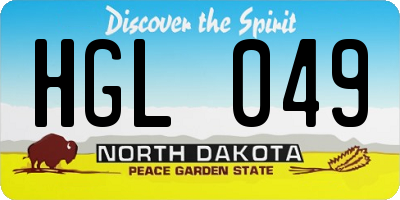 ND license plate HGL049