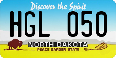 ND license plate HGL050