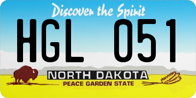 ND license plate HGL051