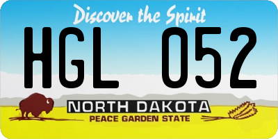 ND license plate HGL052