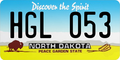 ND license plate HGL053