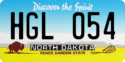 ND license plate HGL054