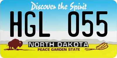 ND license plate HGL055