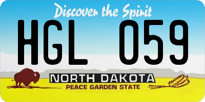 ND license plate HGL059