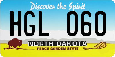 ND license plate HGL060