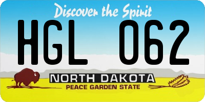ND license plate HGL062