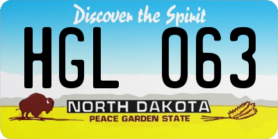 ND license plate HGL063