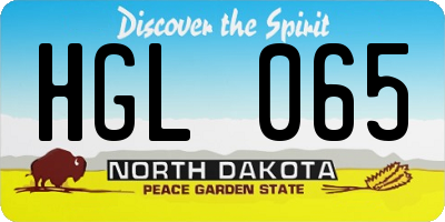 ND license plate HGL065