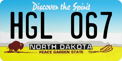 ND license plate HGL067