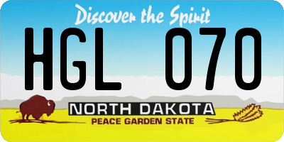 ND license plate HGL070