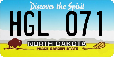 ND license plate HGL071