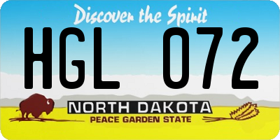 ND license plate HGL072