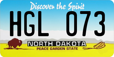 ND license plate HGL073