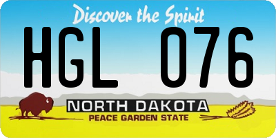 ND license plate HGL076
