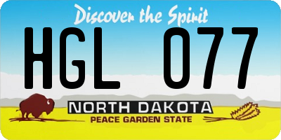 ND license plate HGL077