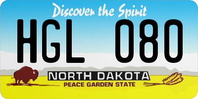 ND license plate HGL080