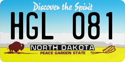 ND license plate HGL081