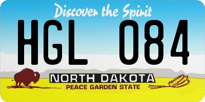 ND license plate HGL084