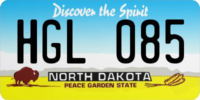 ND license plate HGL085