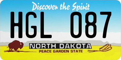 ND license plate HGL087