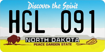 ND license plate HGL091