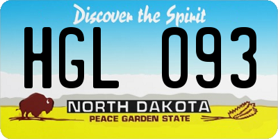 ND license plate HGL093