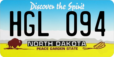 ND license plate HGL094