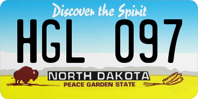 ND license plate HGL097