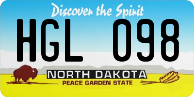 ND license plate HGL098
