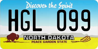 ND license plate HGL099