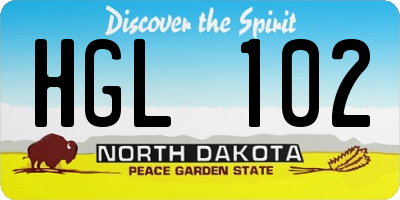 ND license plate HGL102
