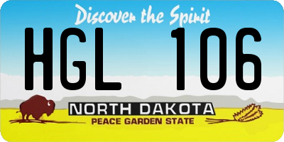 ND license plate HGL106
