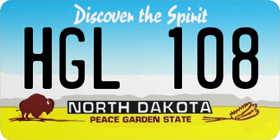 ND license plate HGL108