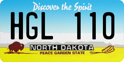 ND license plate HGL110