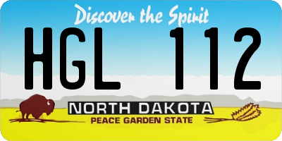 ND license plate HGL112