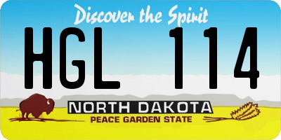 ND license plate HGL114